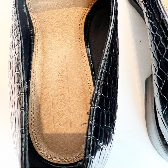 ASOS Vegan Mock Croc Gold Hardware Slip On Oxford Loafers Women’s UK 5 / US 7.5 - Picture 8 of 16